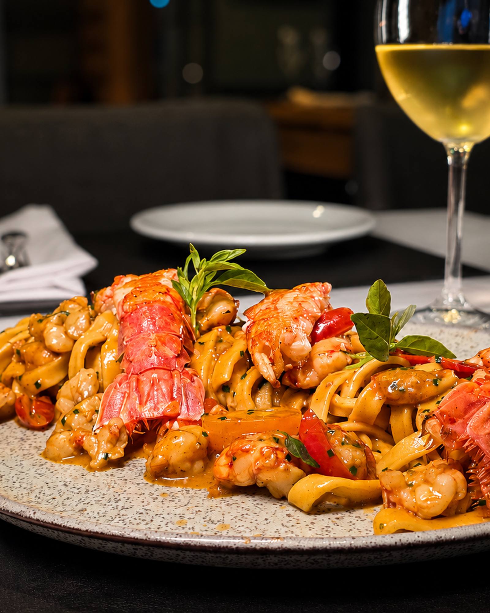 Seafood pasta served at BOTA Cucina